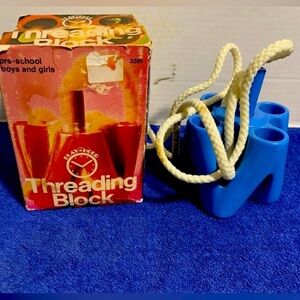 Vtg Pressman Play-Hour Threading Block Coordination Montessori Pre-School Toy